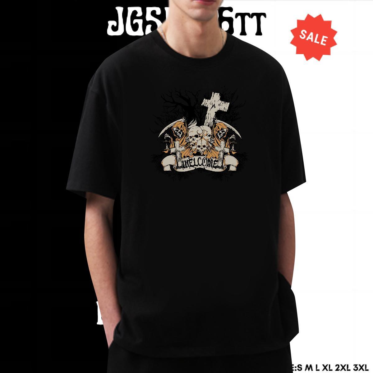 Popular Mens T Shirts 230g 100% Cotton skull Spring Summer Custom Printed Breathable Short Sleeve Couples T Shirts Customized Tees