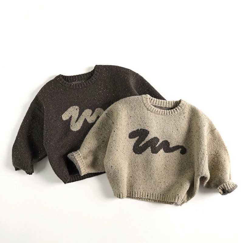 4303 purchase 2 wholesale childrens sweaters 2024 autumn and winter new boys knitted sweater color spotted alpaca wool pullover topW240824