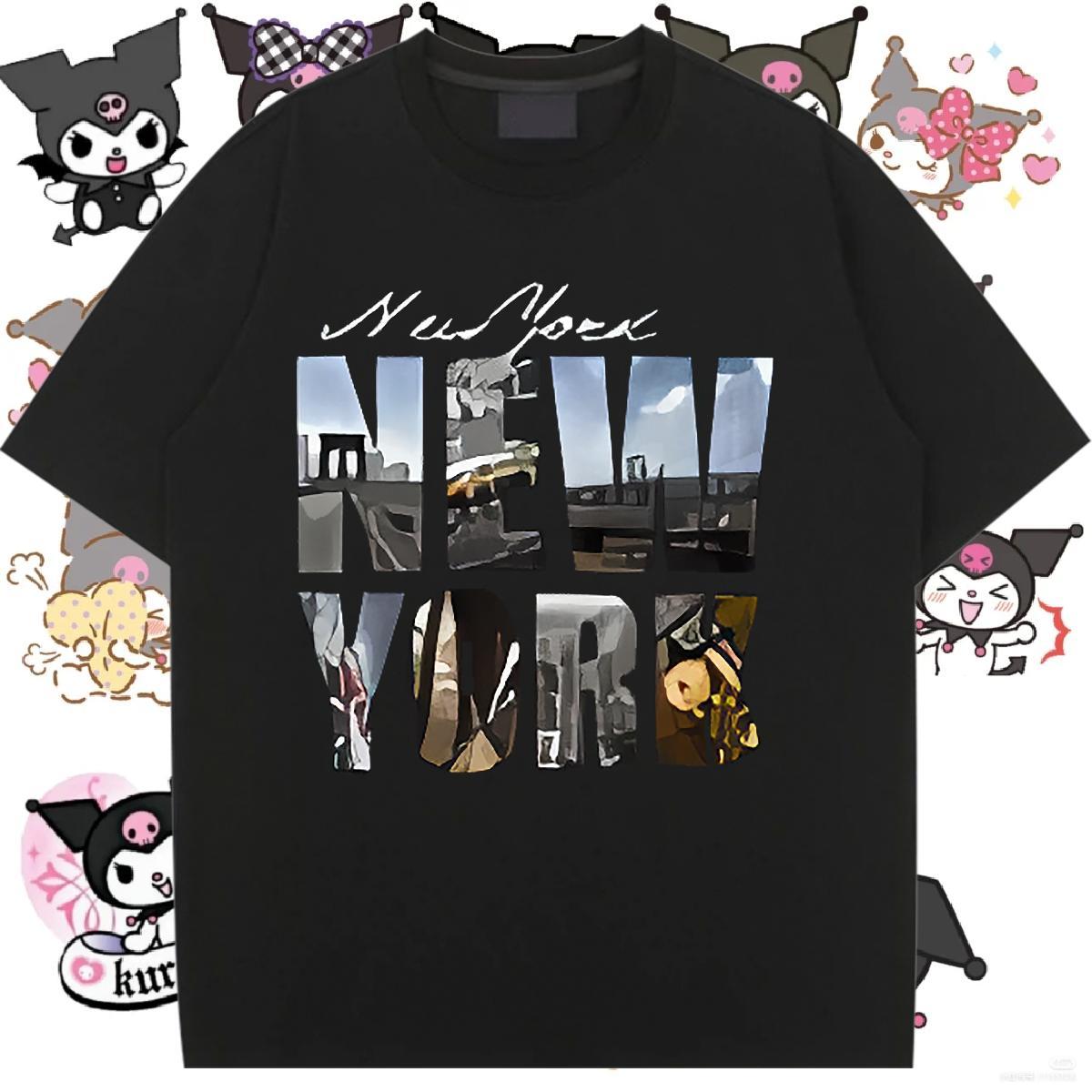 Brand Womens Tshirts 100% Cotton 230g New York Street T-Shirts Breathable Short Sleeve Plus Size Custom Wear