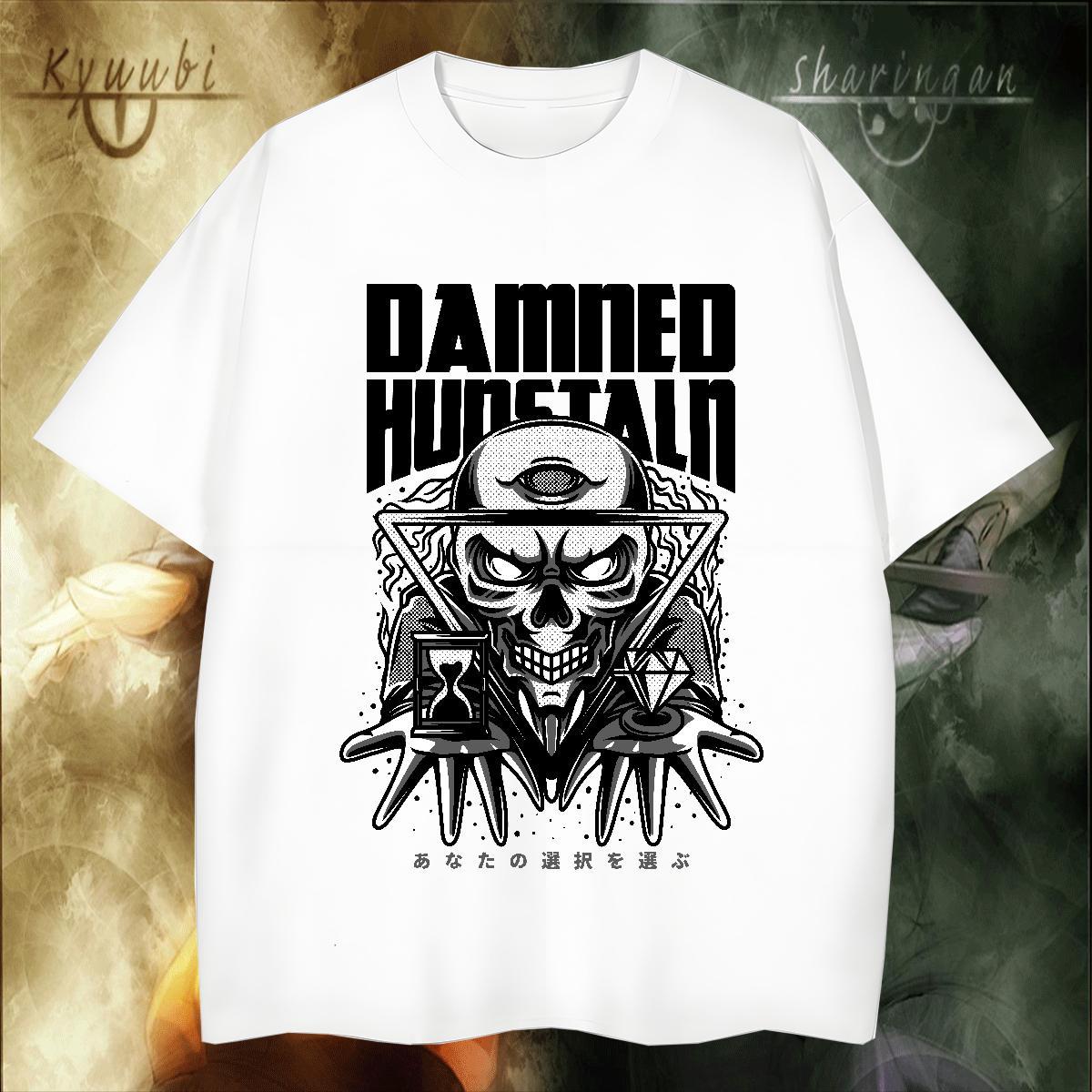Classic Men T Shirts 230g Pure Cotton skull Casual DIY Anime Breathable Soft Couples T Shirts 2024 Tops Shirt