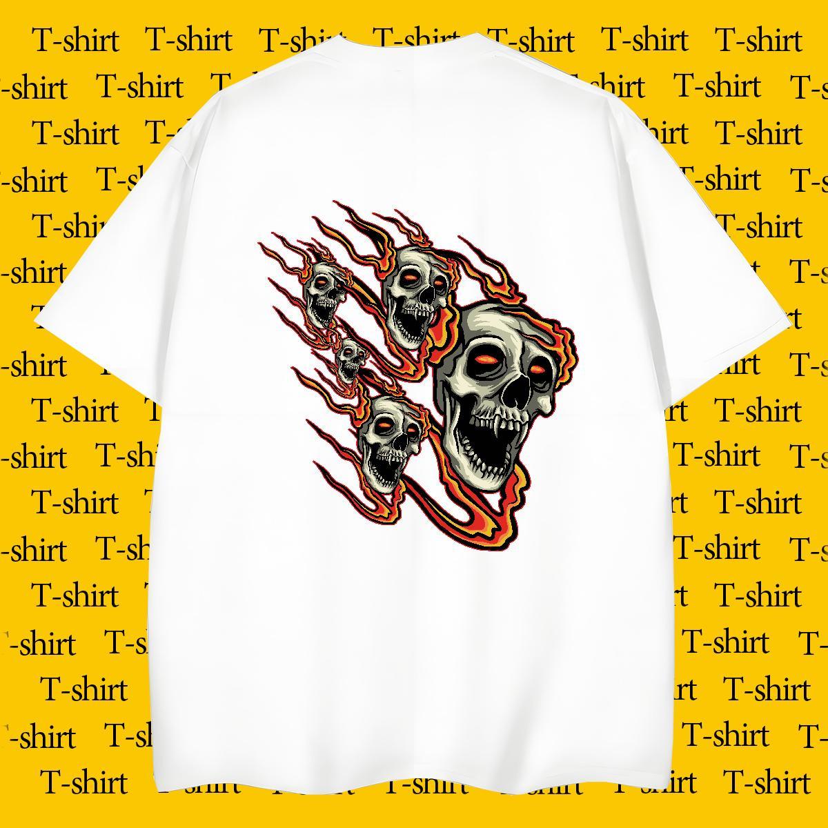 Soft Man T Shirts 100% Cotton 230g skull Hip Hop Custom Printed O Neck Short Sleeves Men Tees Casual New Top Tees