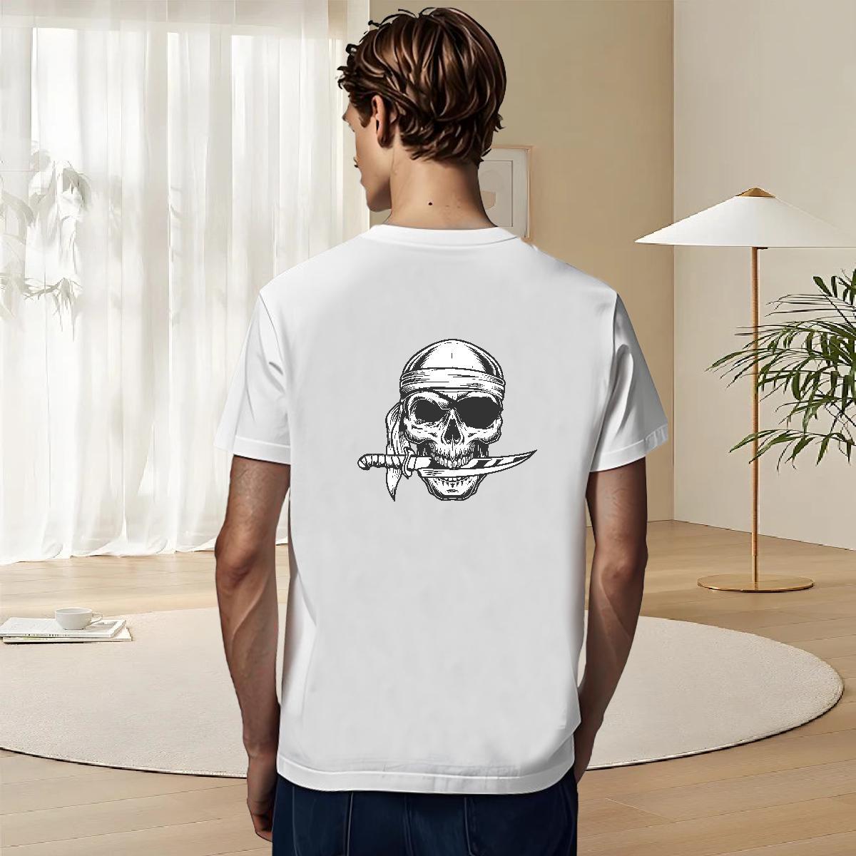Designer T Shirts Men 230g Pure Cotton skull Hip Hop Street Skull Breathable Couples T Shirts New Tops