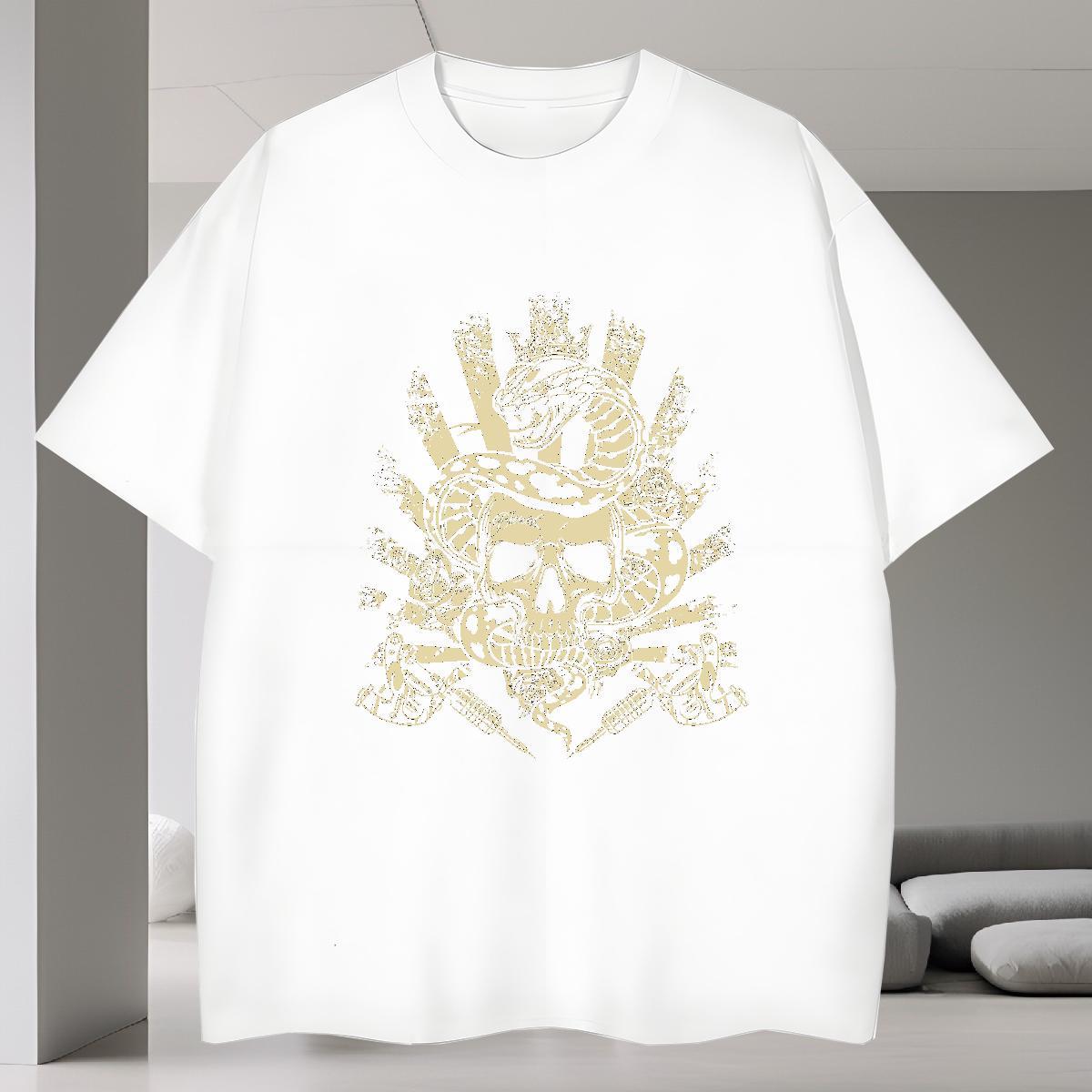 Designer T-Shirts for Men 100% Cotton 230g skull Spring Summer DIY Anime Breathable Soft Mens Tshirts Free Shipping Top Tees