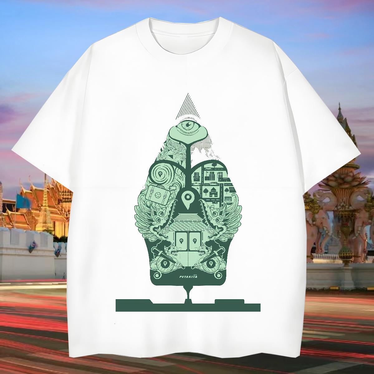 Soft T-Shirts 100% Cotton 230g eye of the devil Street Casual Anime Print Crew Neck Breathable Men Tshirts DIY Wear