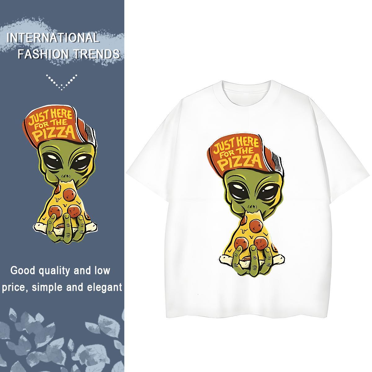 Cool Design Mens T Shirts 230g 100% Cotton pizza Sport Cartoon Printing L-4XL Breathable Soft Men Tshirts Factory Direct Top Tees