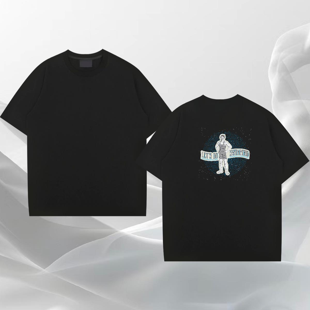 Cool Design T-Shirts for Men 230g Pure Cotton person Sport Cartoon Print Short Sleeve Soft Mens Tshirts Classic Tee Shirt