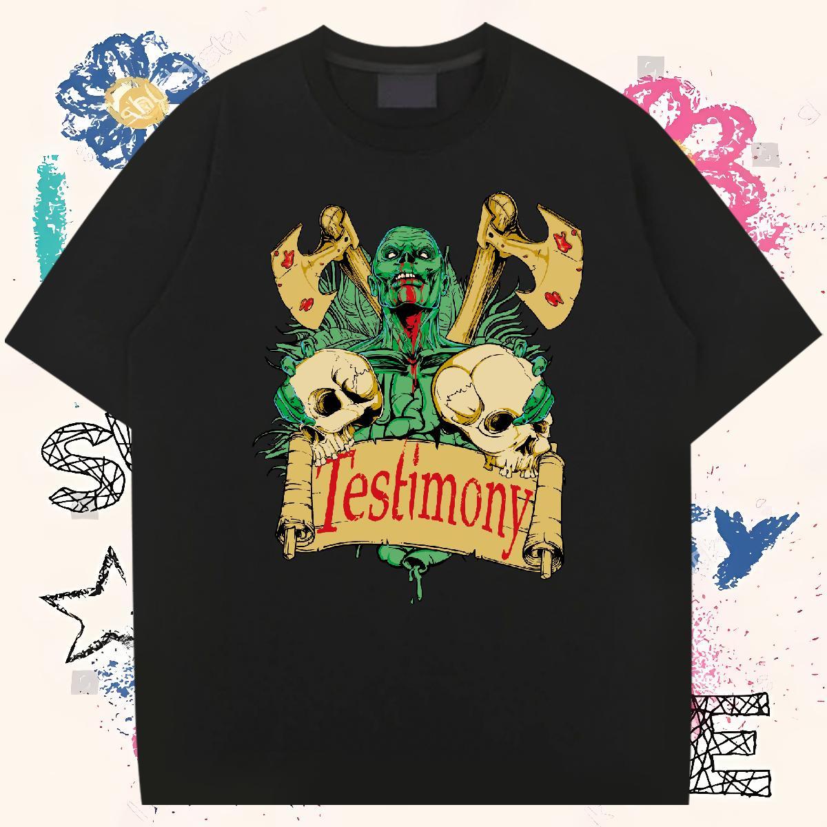 Brand T-Shirts for Men 230g 100% Cotton skull Daily Wear Black White Breathable Men Clothes T-Shirt DIY Tee Shirt
