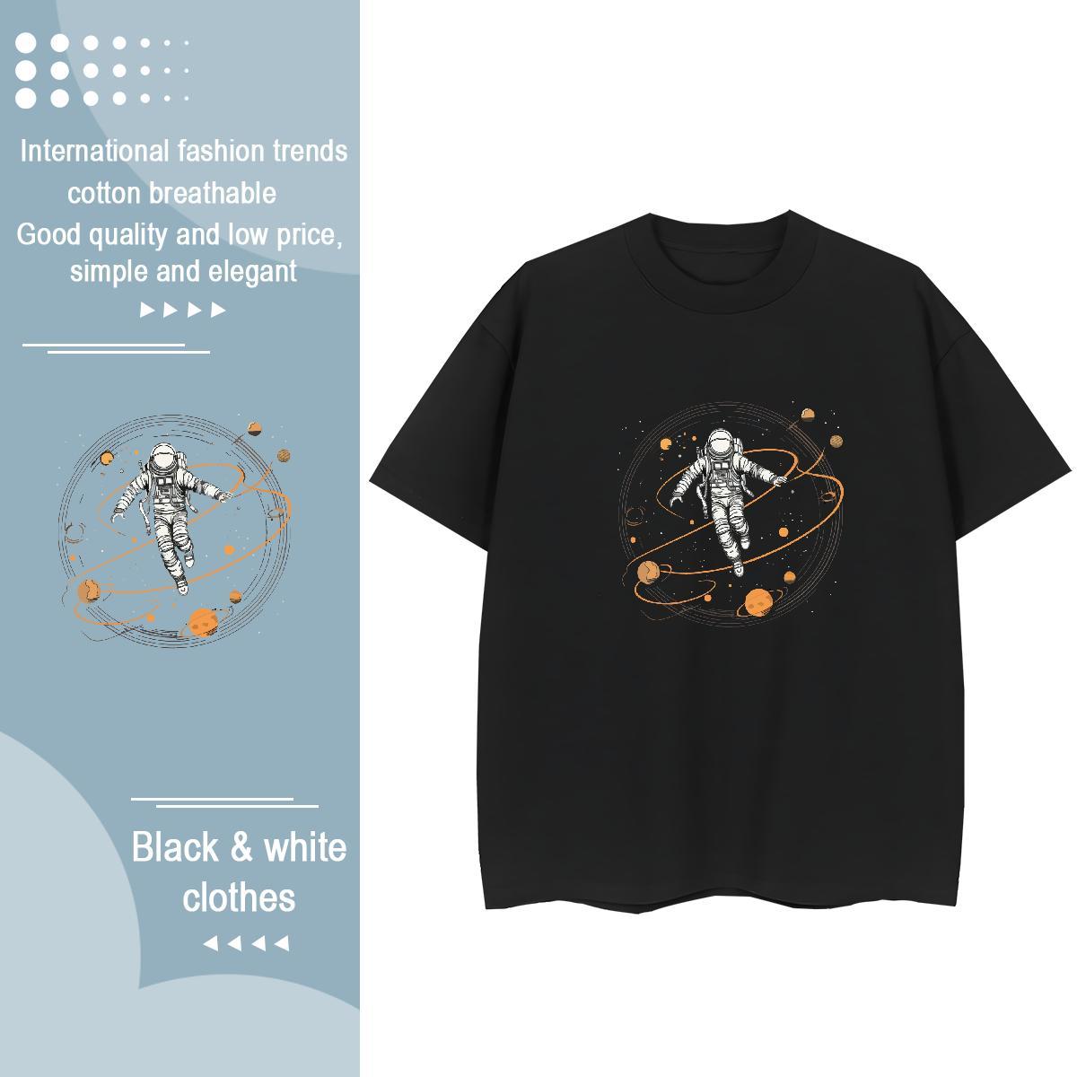 Female Woman Tshirt 100% Cotton 230g universe Outdoor T-Shirts for Women O Neck Short Sleeves Customized Tops Shirt