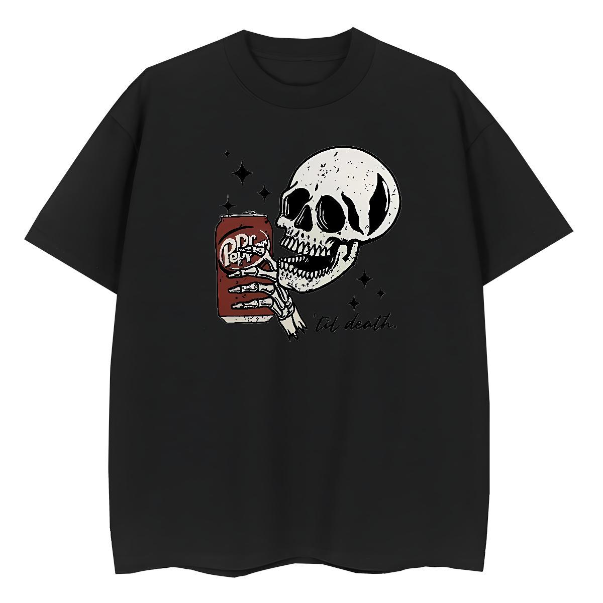 Wholesale T-Shirts for Men 230g Cotton skull Sports Casual DIY Breathable Soft Men Tshirts Designer Top Tees