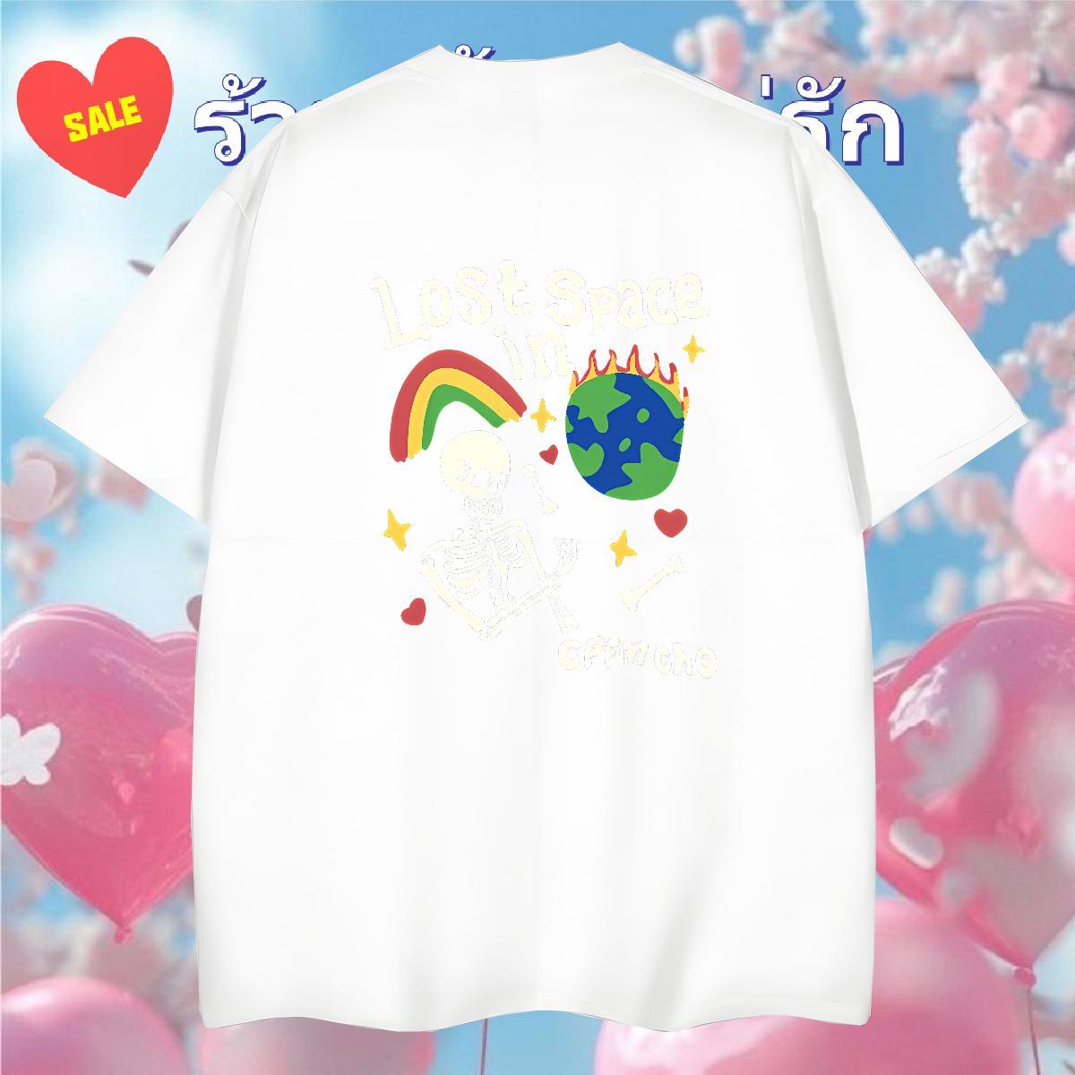 Cool Man T Shirts 230g Cotton skull Casual Beach Custom Printing Short Sleeve O-Neck Couples T Shirts 2024 New Tops
