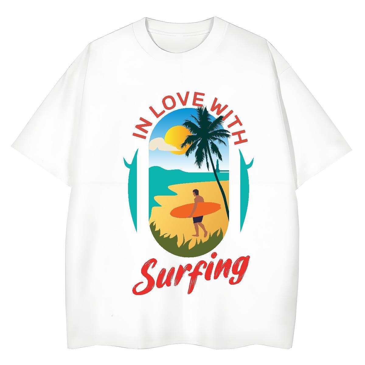Classic Mens T Shirts 230g Pure Cotton wave Street wear Hip Hop Plus Size Cartoon Breathable Short Sleeve Tshirt for Man Woman 2024 Designer Wear