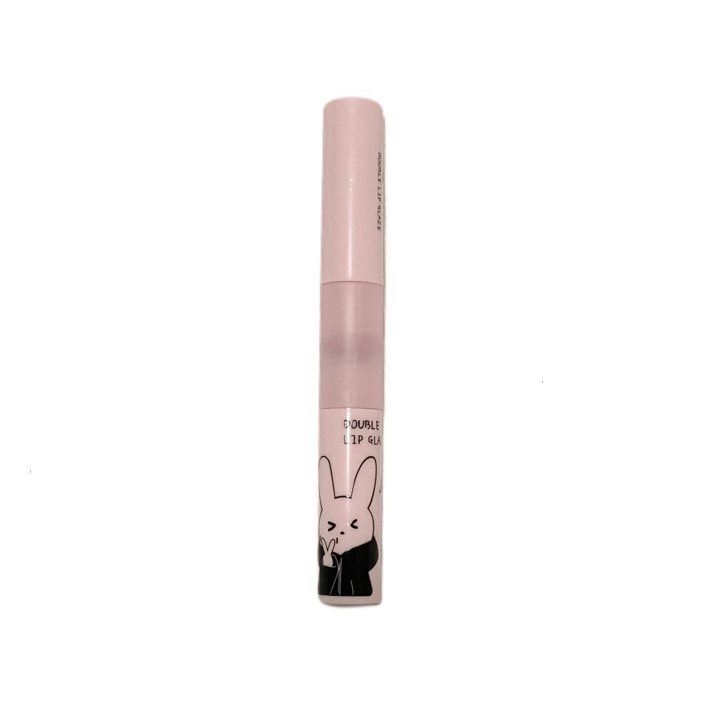 Premium Gege Bear Lip Color Duo: Long Lasting Matte + Silky Smooth Gloss - Perfect Blend of Bold & Natural (Red & White)