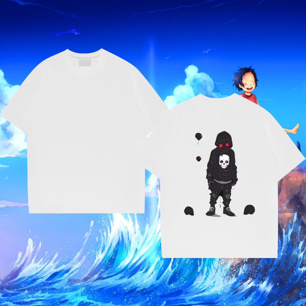 Unisex T Shirts Men 230g 100% Cotton skull Street Wear Oversized 3XL 4XL Short Sleeve O-Neck Men Clothes T-Shirt Brand Polos