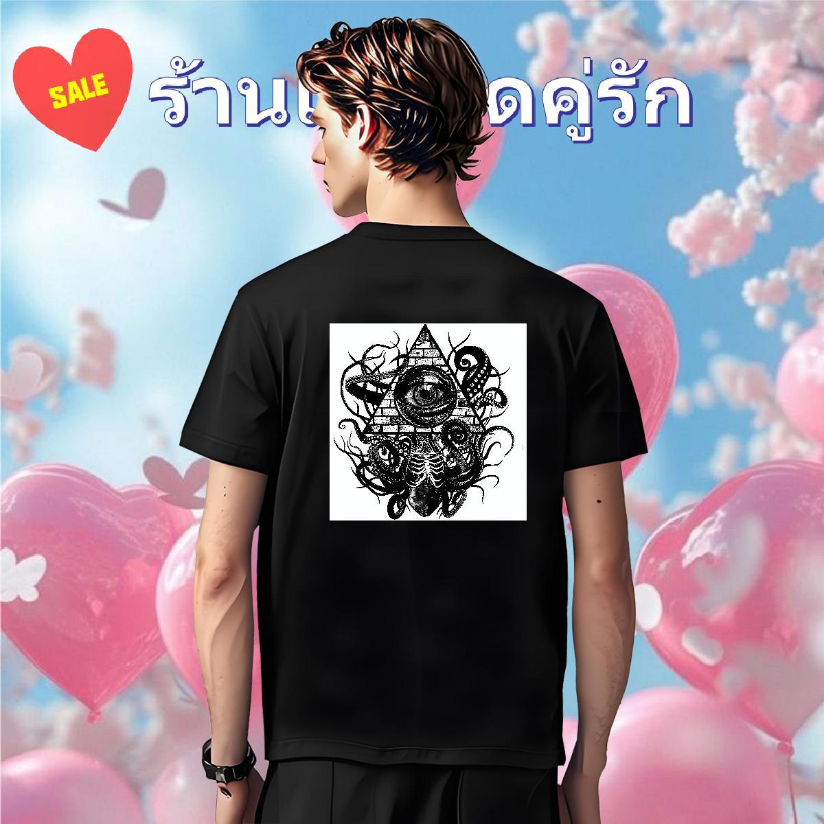 Free Shipping T Shirt For Man 100% Cotton 230g eye of the devil Home Outdoor Plus Size Cartoon Crew Neck Couples T Shirts Fashion Design Polos