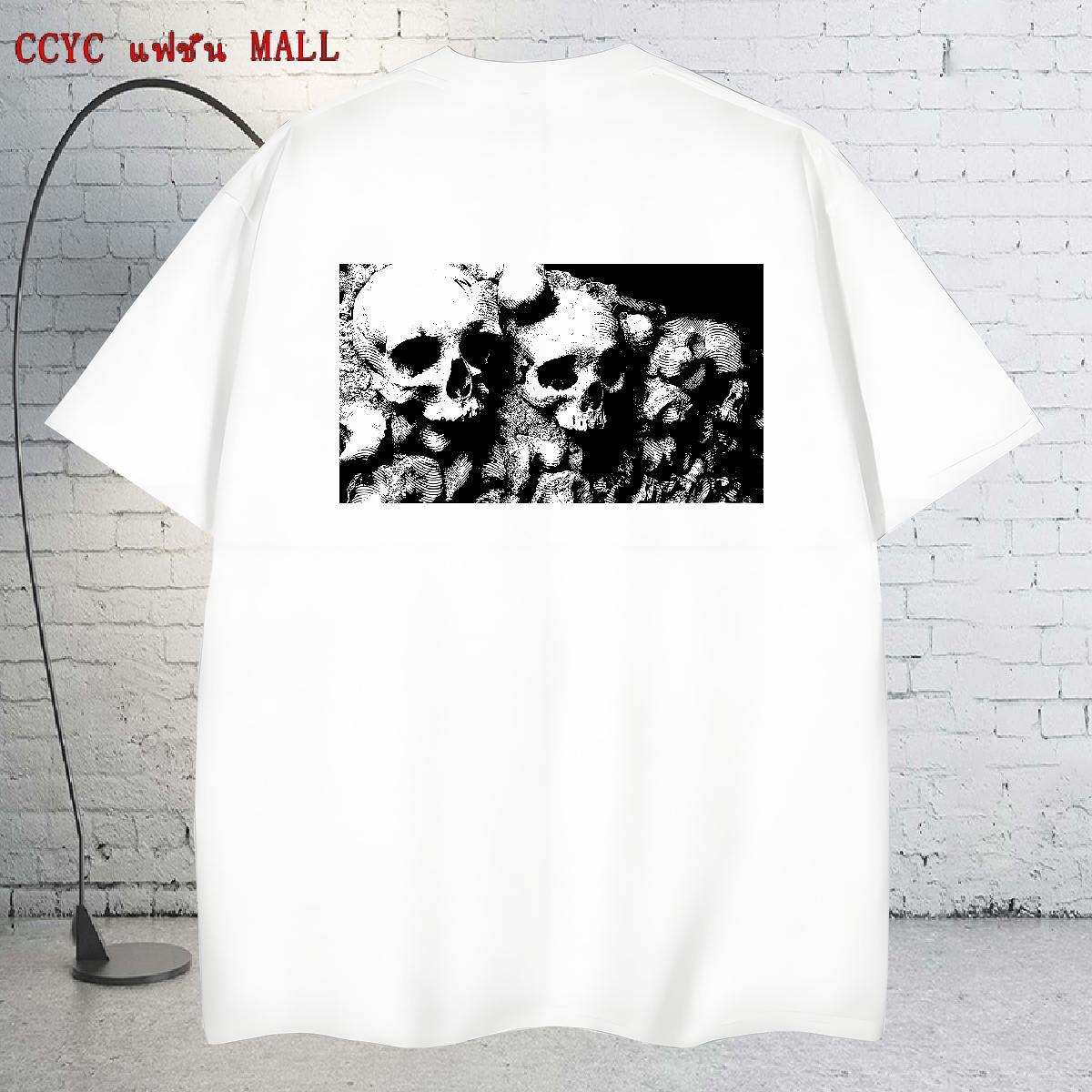Wholesale T Shirt For Man 230g Cotton skull Daily Wear Skull Short Sleeve Soft Tshirts 2024 New Tees