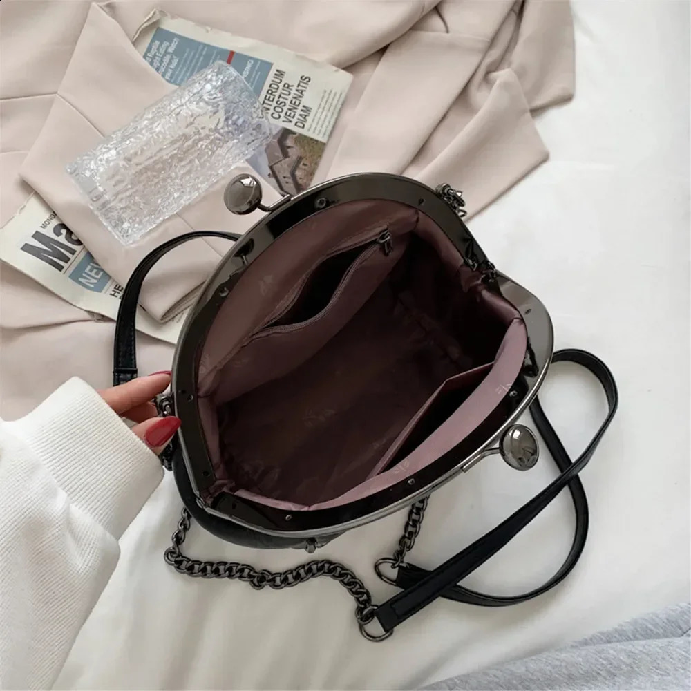 Fashion Chain n Womens Shoulder Bag High Quality PU Leather Messenger Solid Color Wallet Bolsos 240826