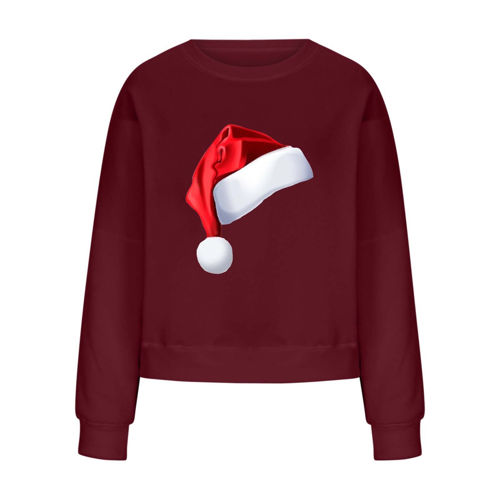 Christmas hat personalized print new plus size women's loose fit dongdumaoyi