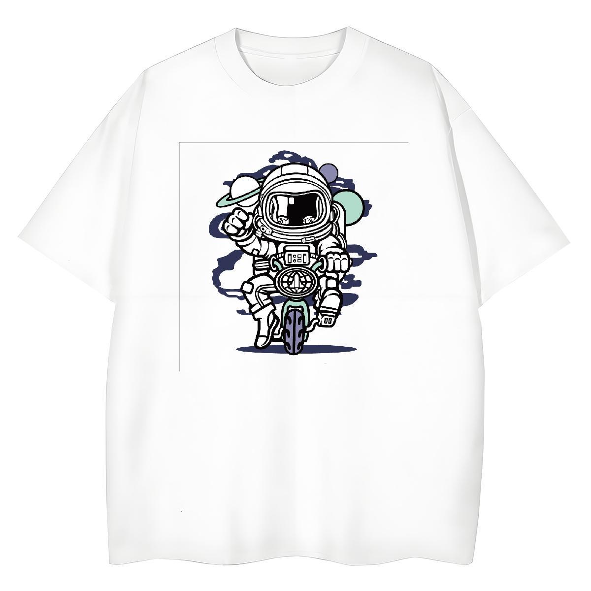 5A Unisex Tshirts 230g 100% Cotton cosmonaut Hip Hop Womens T Shirts Round Neck Short Sleeve Custom Print Oversized Clothes