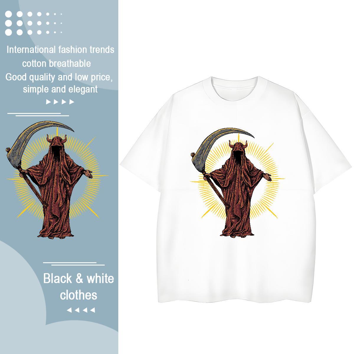 High Quality T shirt 100% Cotton 230g skull Spring Summer Customized Print Breathable Short Sleeve Couples T Shirts Designer Tops