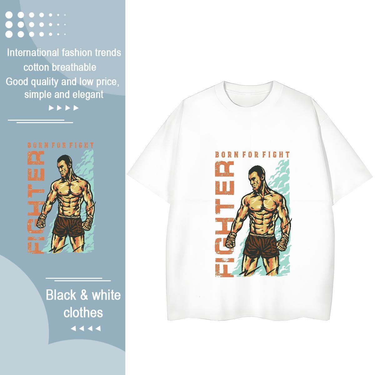 Unisex Man T Shirts 230g Pure Cotton portrait Street Casual DIY Logo Oversized Crew Neck Men Tees Designer Fashion Tops Tees