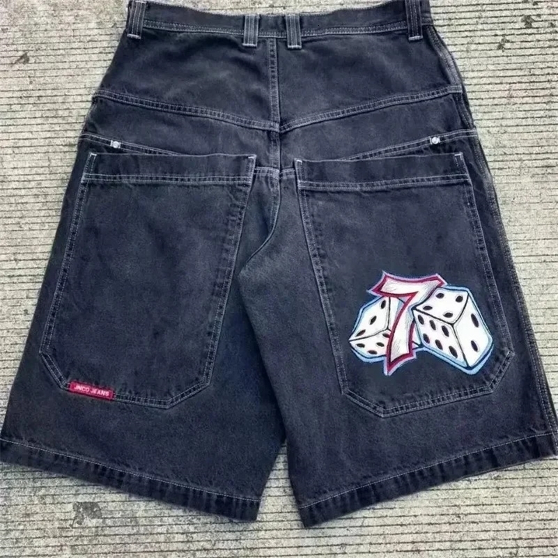 Streetwear 90s Denim Shorts Men Women Y2K Style Hip Hop Harajuku Pocket Casual Baggy Shorts Summer Gothic Shorts 240824
