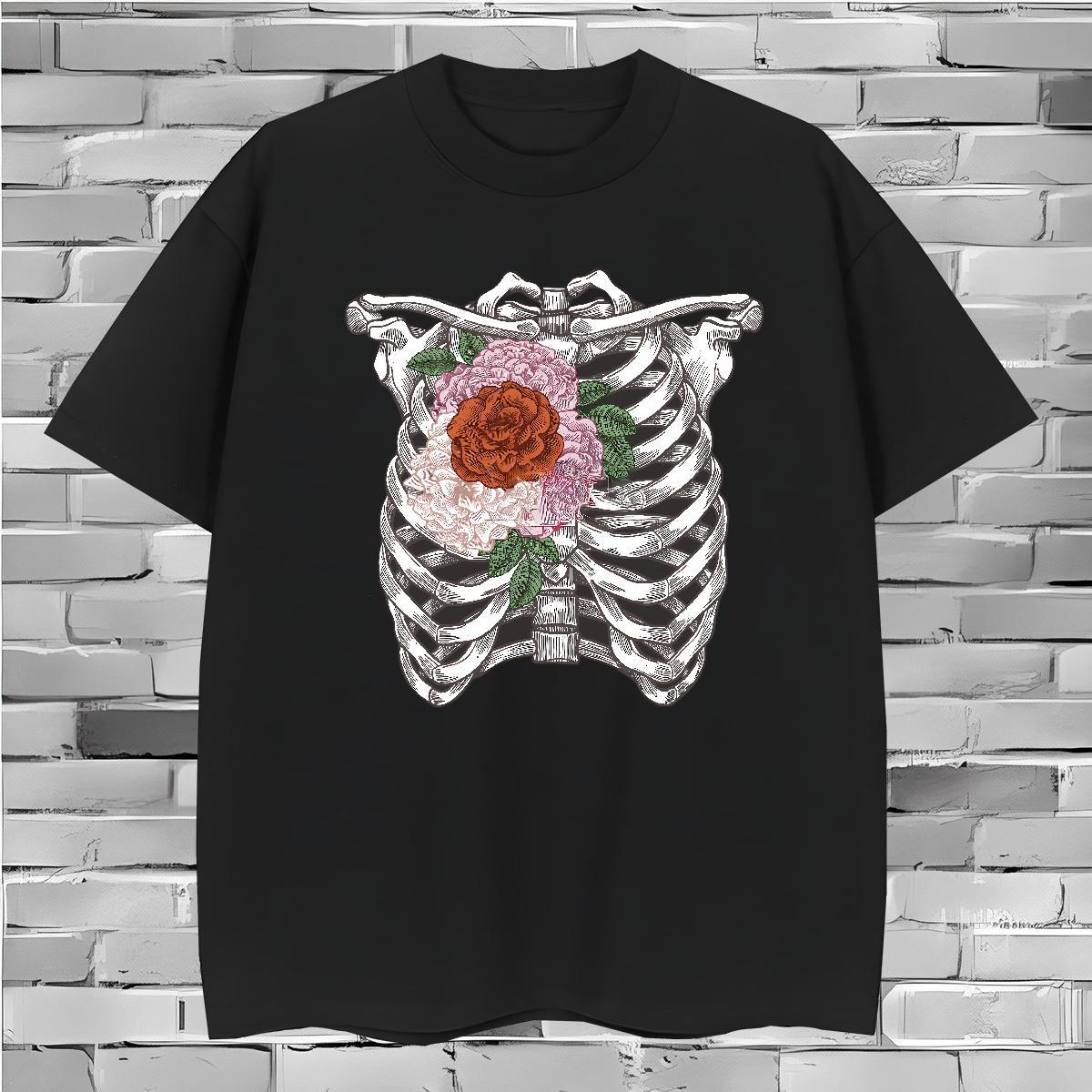Designer Man T Shirts 230g Pure Cotton skull Daily Wear Custom Cartoon Short Sleeve O-Neck Men Tshirts Brand Top Tees