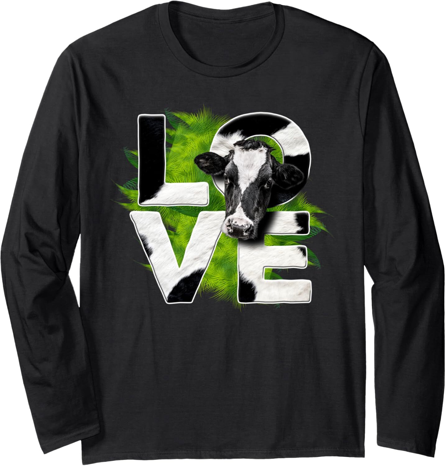 Long Sleeve Shirts for Men sweatshirt Cute Love Cow Green Grass For Cow Lovers Funny Gift Long Sleeve Tee Streetwear Casual tops clothes