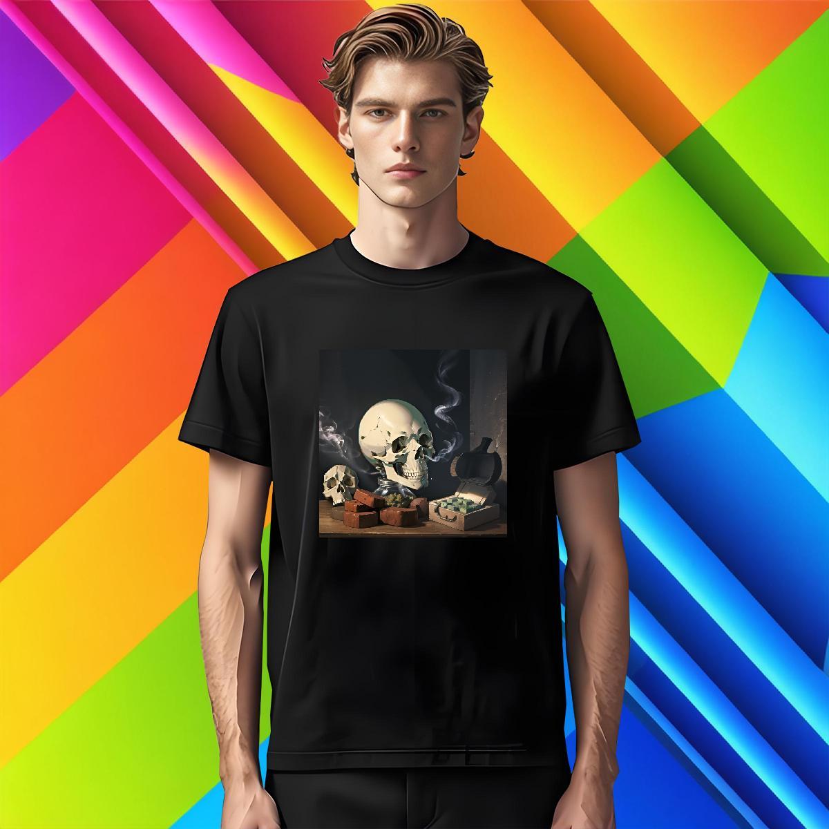 Designer Men T Shirts 230g 100% Cotton skull Spring Summer Customized Short Sleeve O-Neck Men Tshirts DIY Tops Tees