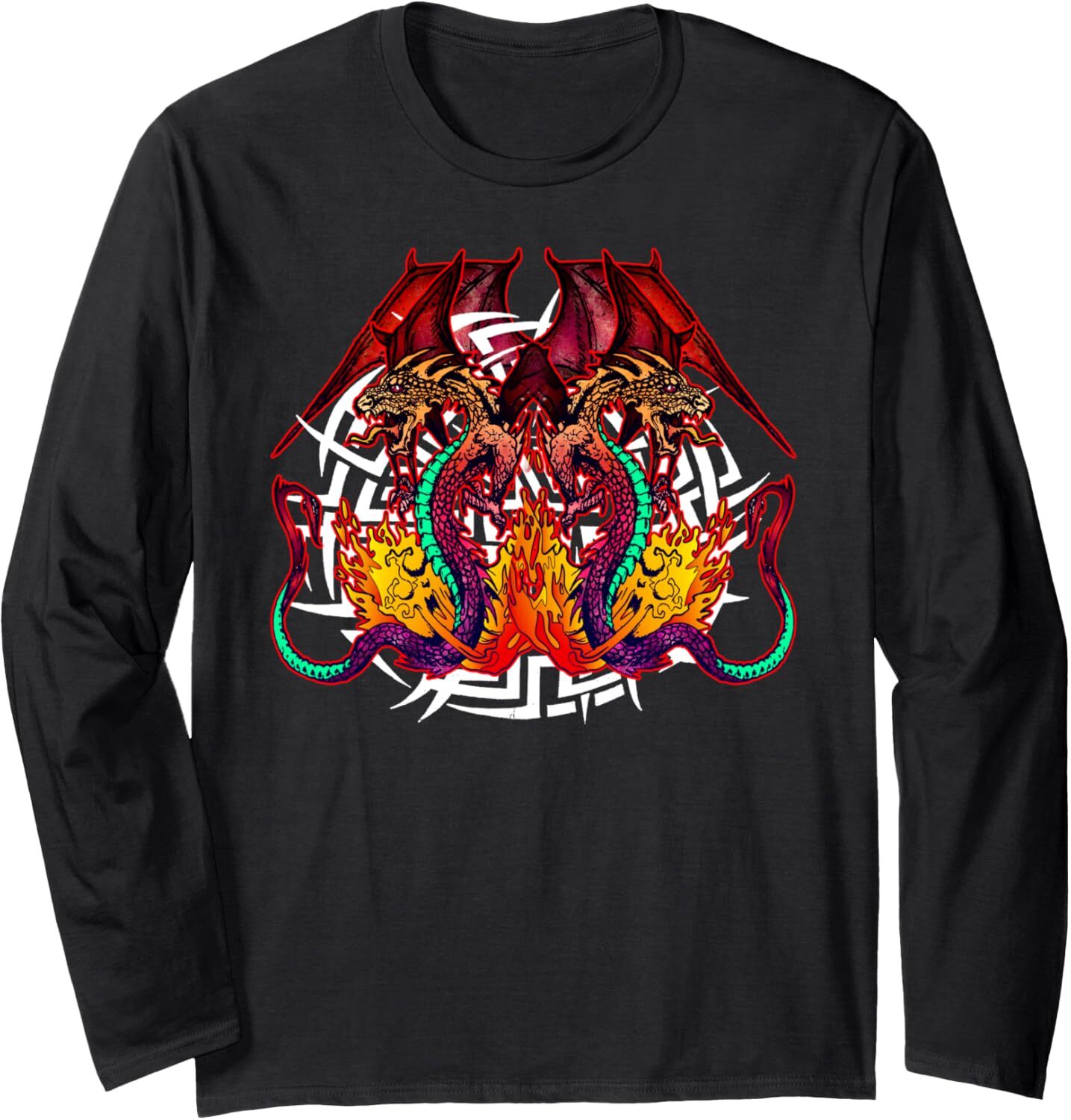 Long Sleeve Shirts for Men sweatshirt Super Fire Breathing Dragon Animal Creature Gift Long Sleeve Tee Streetwear Casual tops clothes