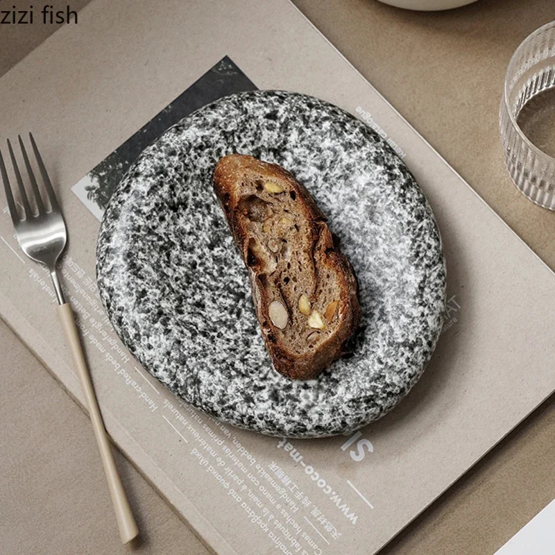 Irregular shaped ceramic pastry bread plate sushi steak creative home kitchen utensil snack service 240826