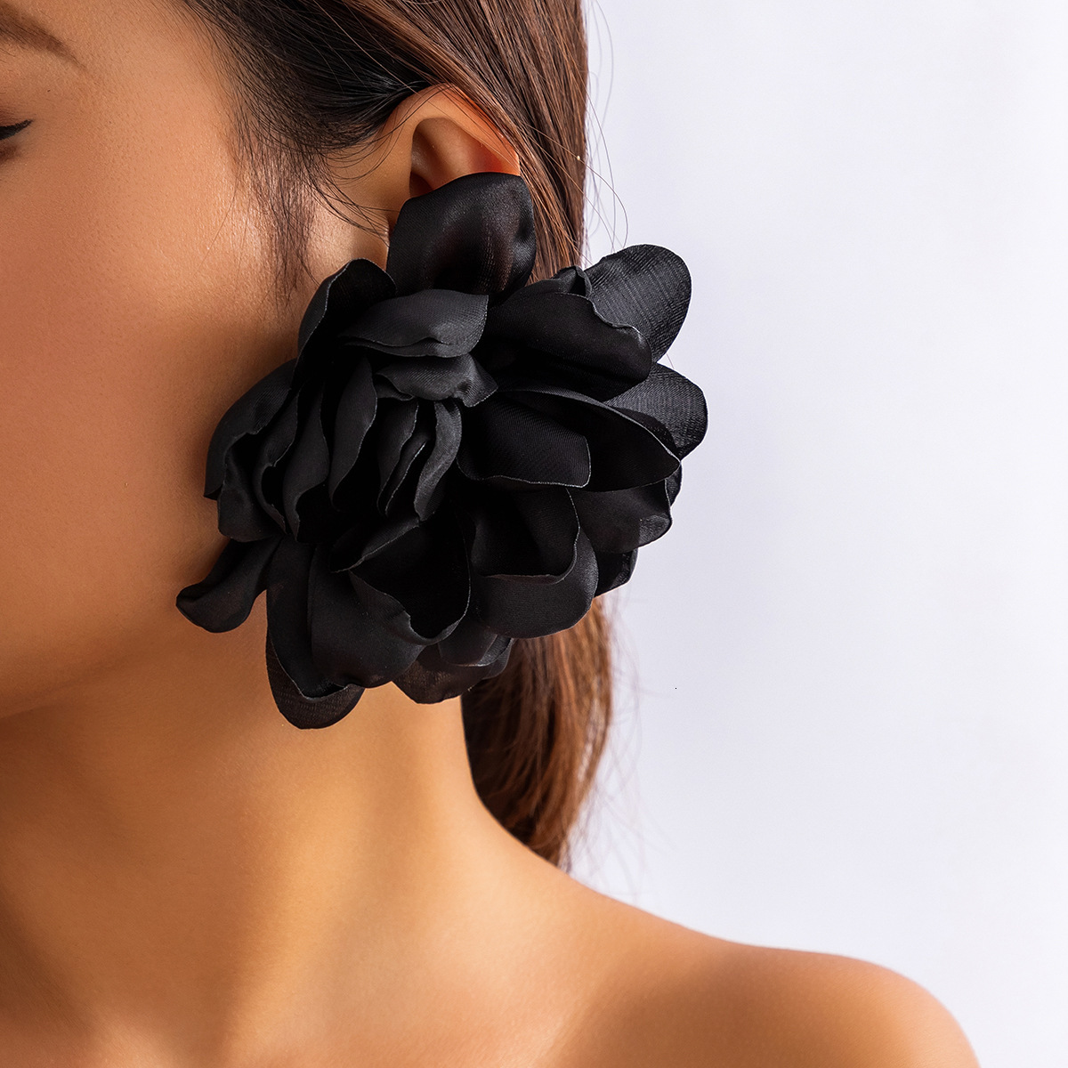 Exaggerated Fabric Design for Jewelry: Big Summer Earrings, Small Flower Earrings