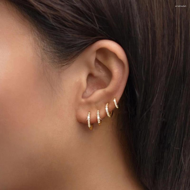 Hoop Earrings Small Gold Set For Women 14K Plated Tiny Dainty Lightweight CZ Hie Cartilage Earring Jewelry