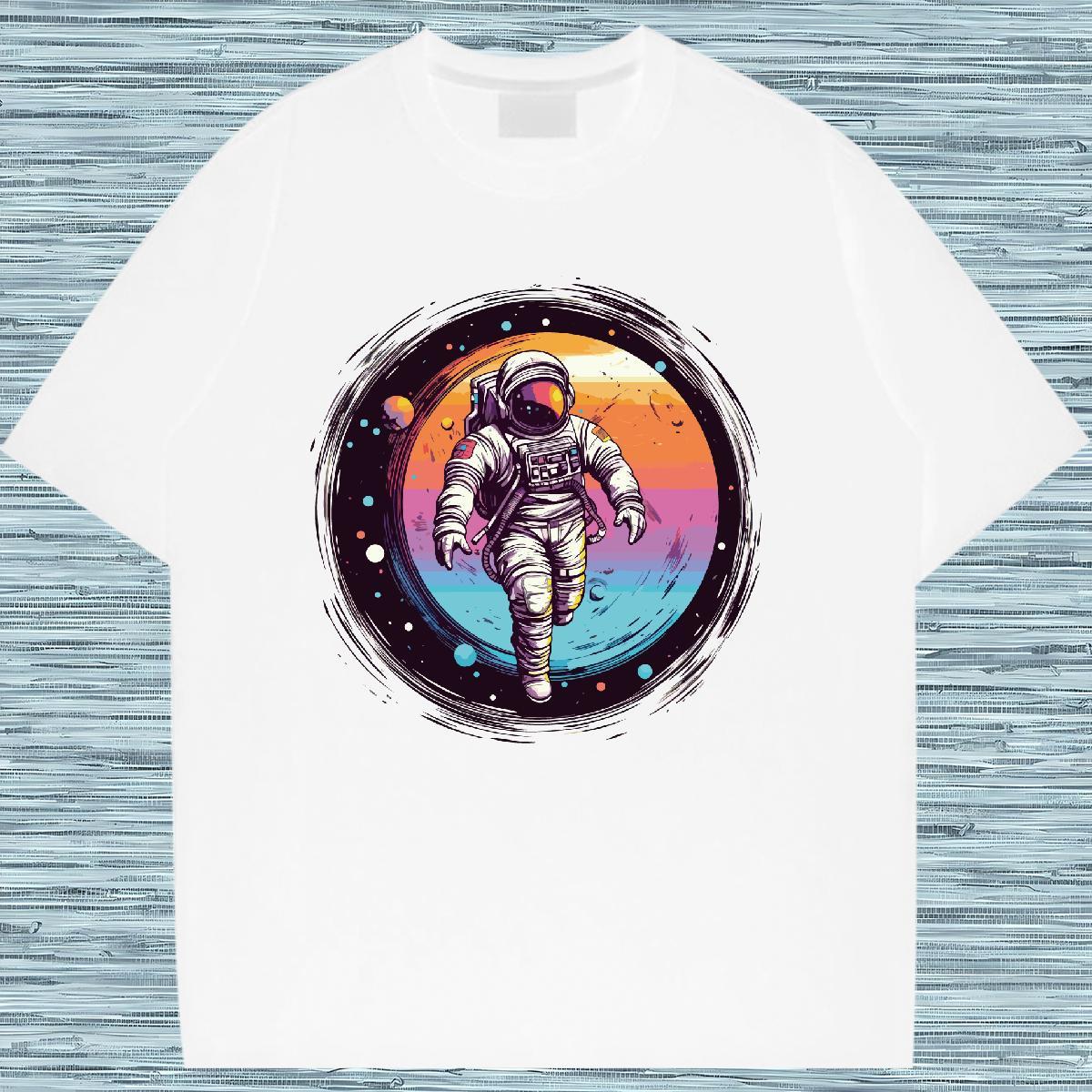 Nice Womens Tshirts 230g Cotton cosmonaut Daily Wear T Shirts Women Breathable Short Sleeve Customized Top Tees