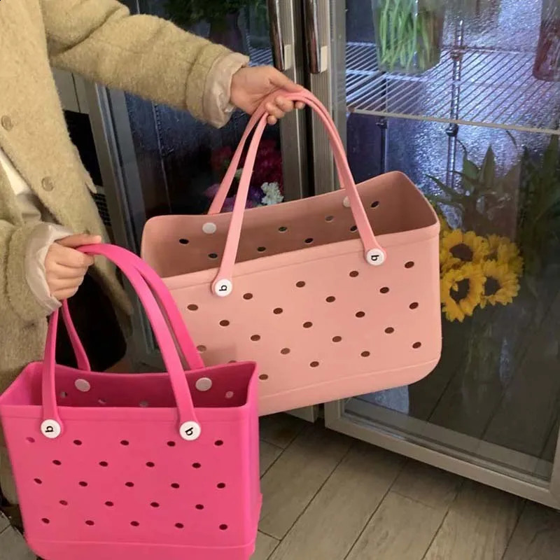 Oversized Tote Bag - Waterproof EVA Soft hot Rubber Diaper Storage Baskets for Mommy, Pool, Beach