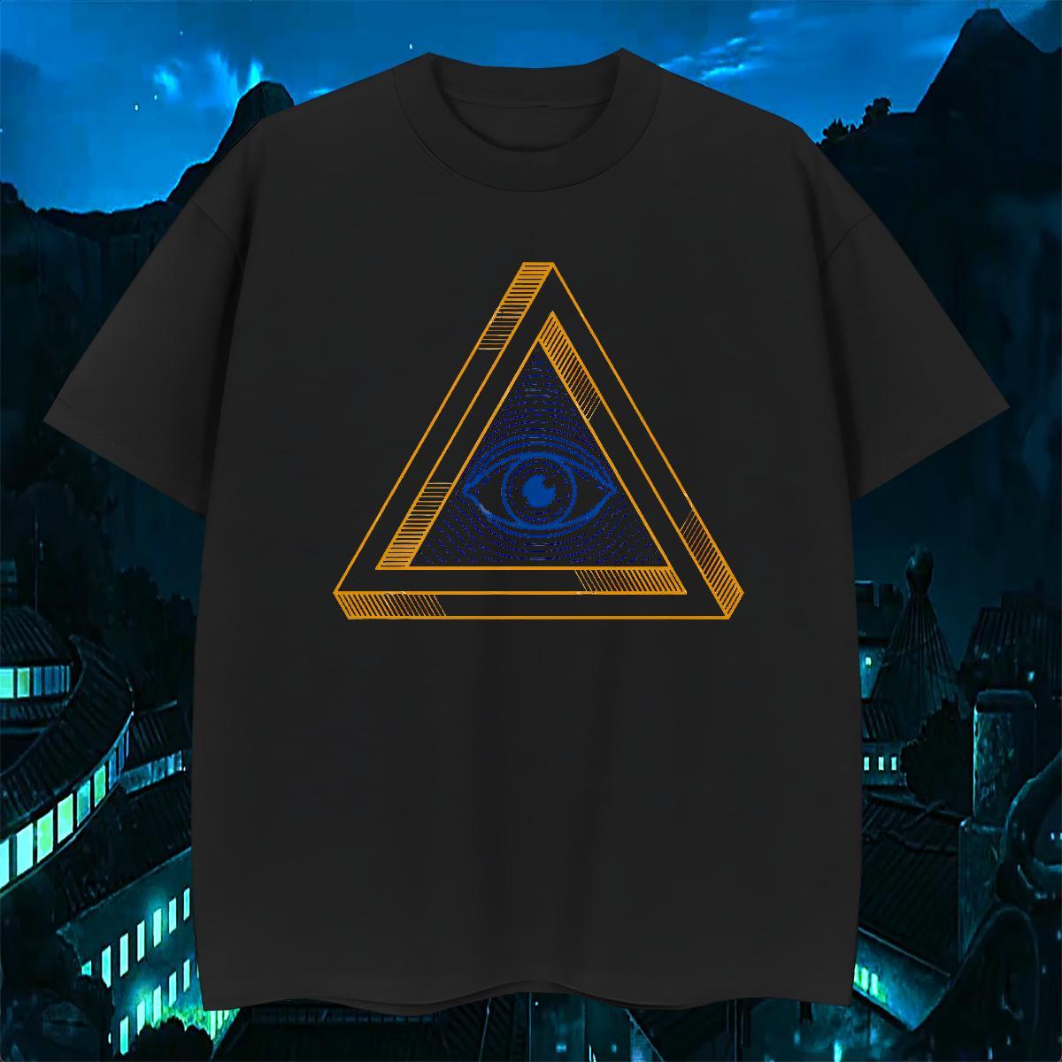 Comfortable T-Shirts 230g Cotton eye of the devil Beach Oversized 4XL Round Neck Short Sleeve Tshirt for Man Woman DIY Tshirts