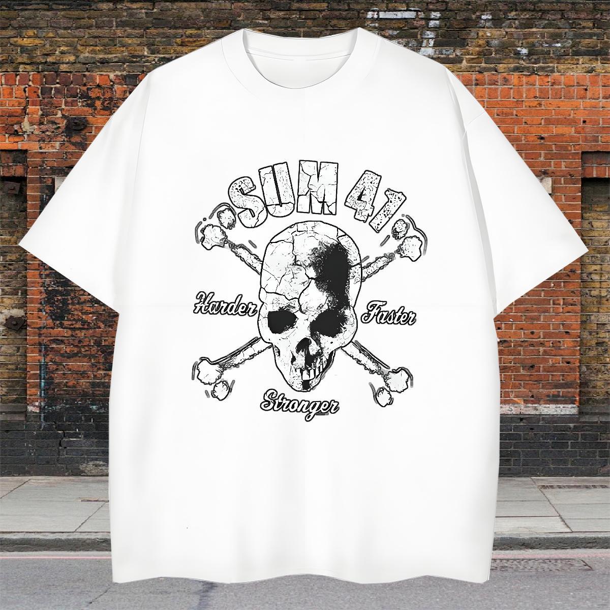Brand Mens T Shirts 100% Cotton 230g skull Home Outdoor Skull Breathable Crew Neck Mens Tshirts Factory Direct Tee Shirt