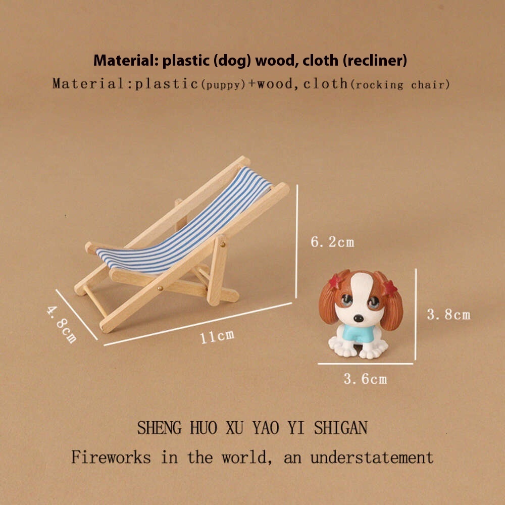 Adorable Little Canine Wooden Bench - Compact Interior Accent Piece for Workstations and Shelves (OB11 Design)