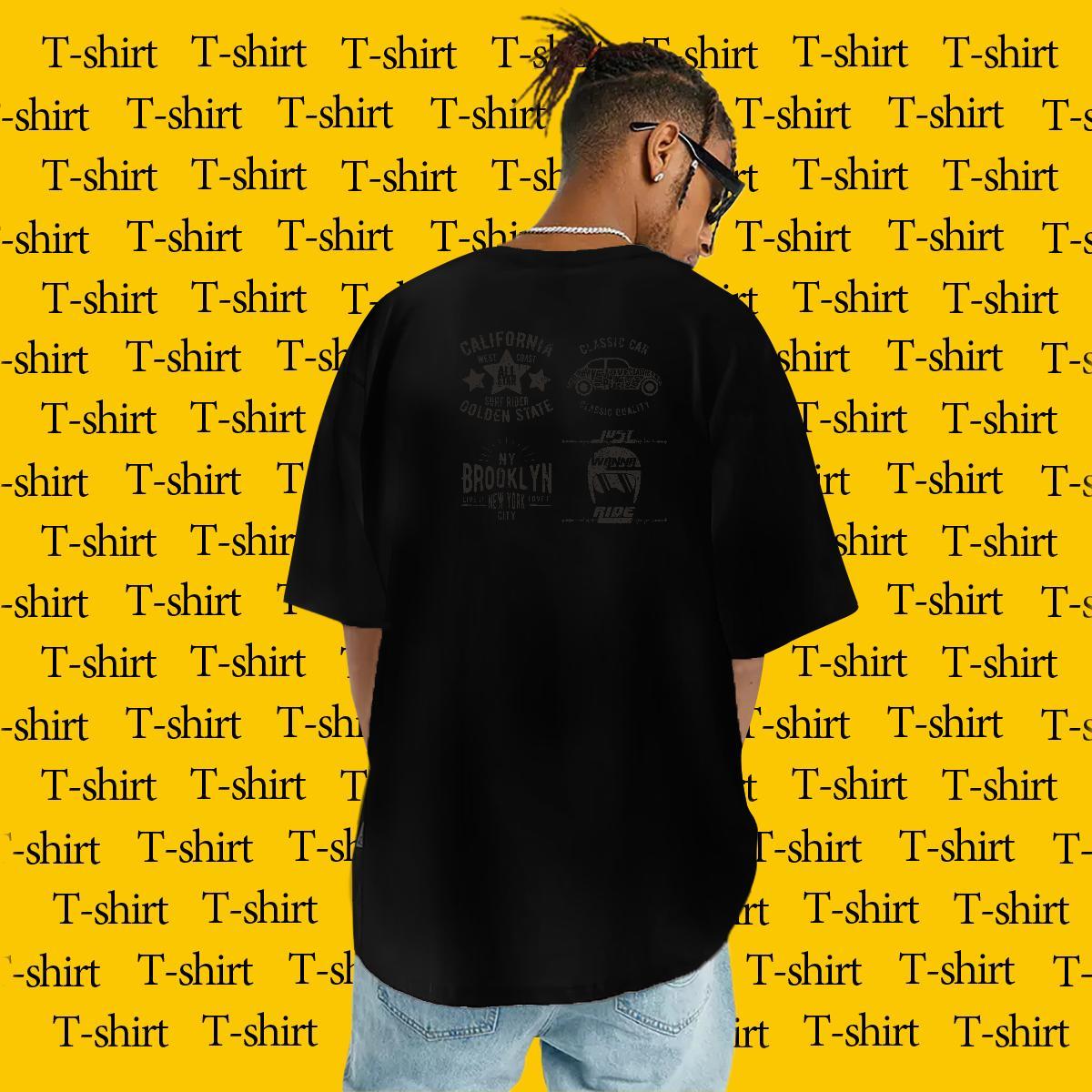 Free Shipping T shirt 100% Cotton 230g letter Street Oversized 3XL 4XL Breathable Short Sleeve Tshirts Fashion Tops