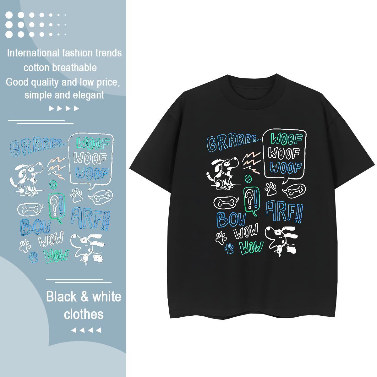 Soft Tshirt for Man Woman 230g Cotton letter Casual Daily Wear Woman T Shirts Crew Neck DIY Anime Tee Shirt