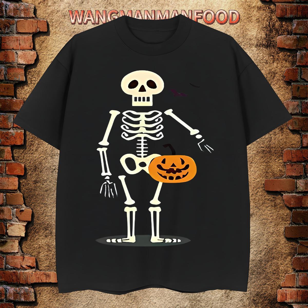 Brand Men T Shirts 230g Cotton skull Beach Plus Size Cartoon O Neck Short Sleeves Men Tops Tees Factory Direct Tees Shirts