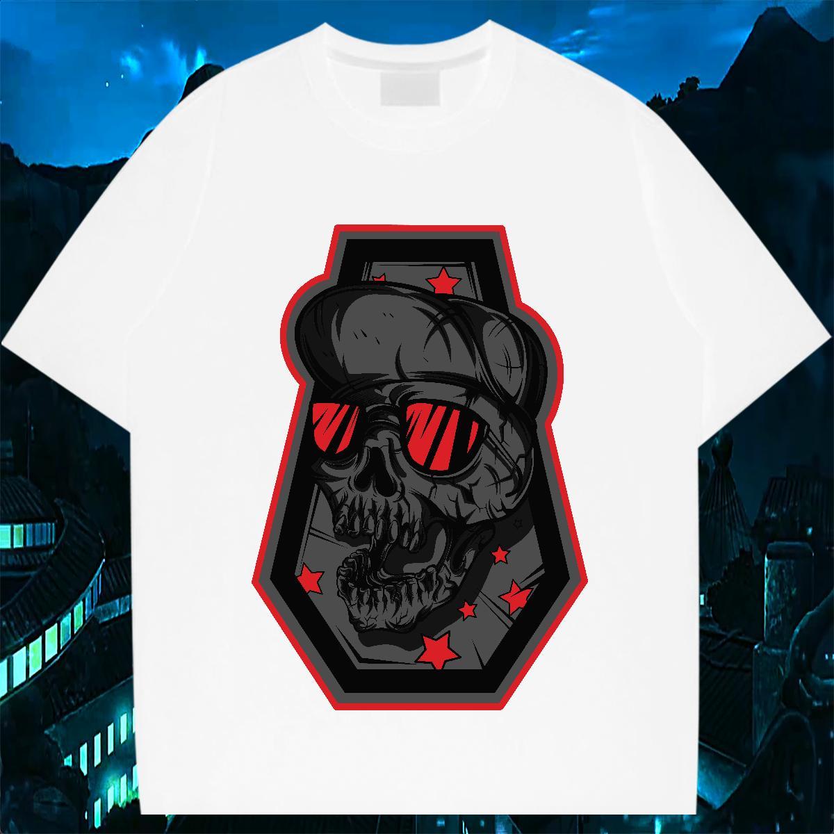 Free Shipping Mens T Shirts 230g Cotton skull Anime Printing Street Custom Cartoon Short Sleeve Soft Tshirts New Designer Top Tees