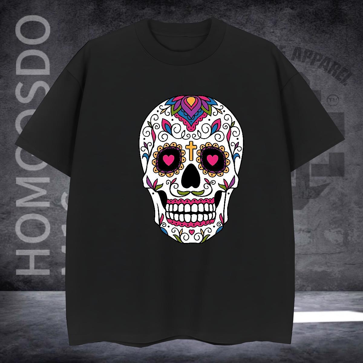 Soft T-Shirts for Men 230g Pure Cotton skull Beach Custom Printed O-Neck Short Sleeve Men Clothes T-Shirt Customized Tee Shirt