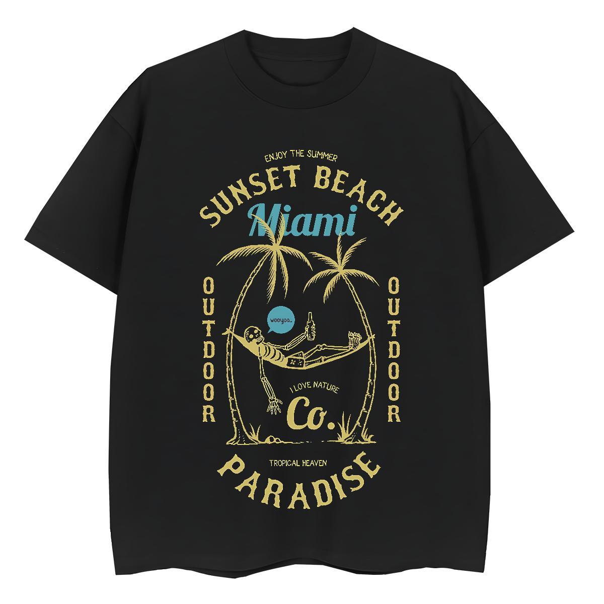 Free Shipping Womens Tshirts 230g Cotton tree Home Outdoor T shirt O-Neck Short Sleeve Customized Tops