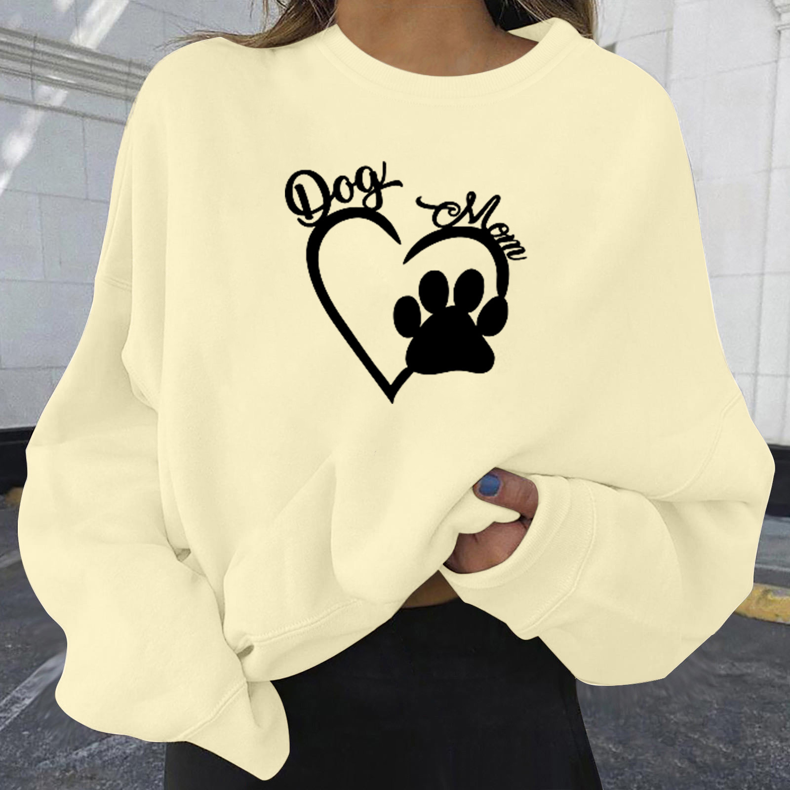 New Love Series Printed Hoodie Loose Large Size for Women dongdumaoyi