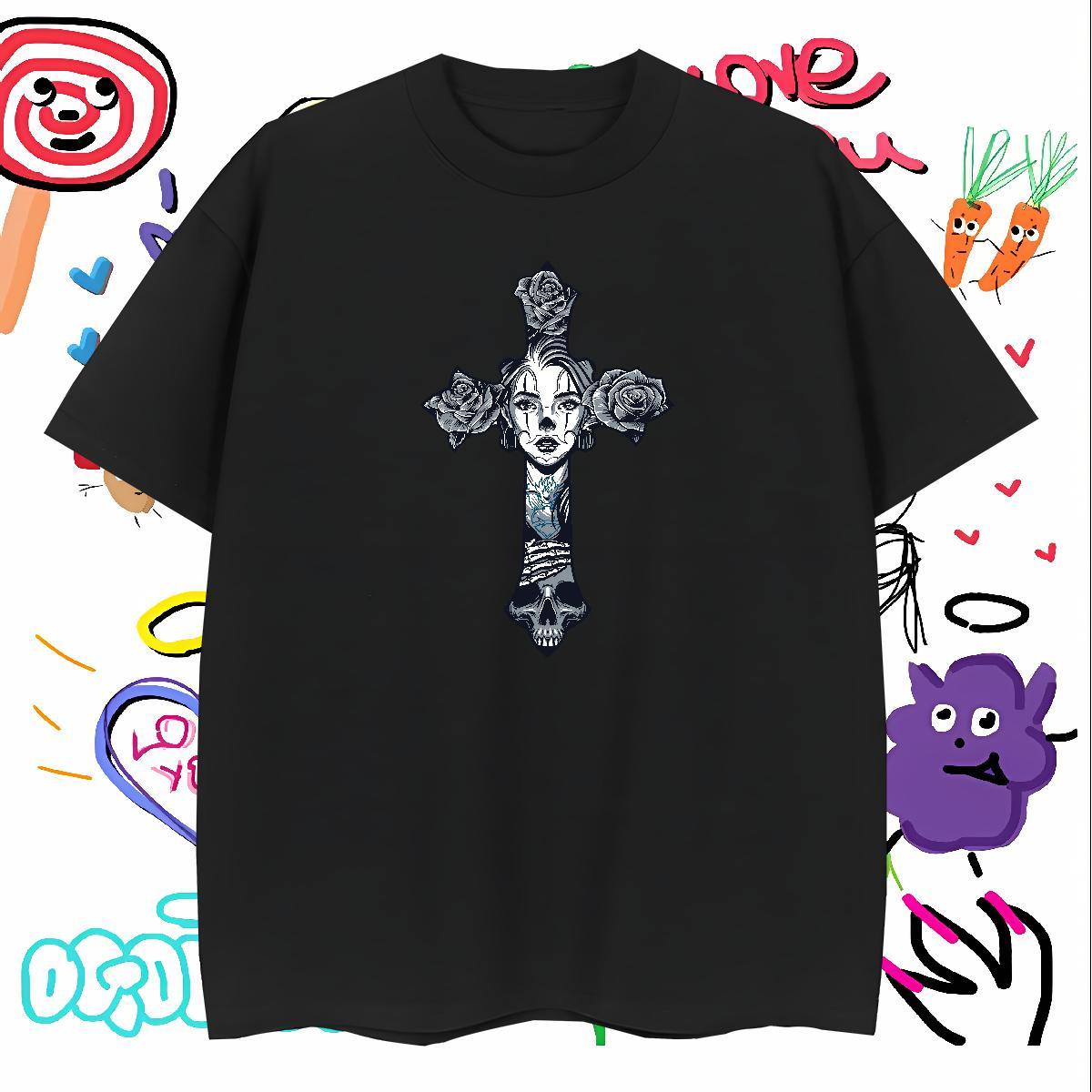 Designer T-Shirts for Men 230g 100% Cotton painting Casual DIY Logo Oversized Breathable Crew Neck Men Clothes T-Shirt Fashion Designer Wear