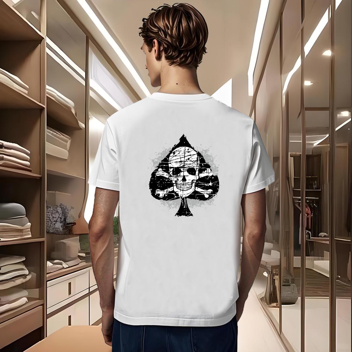 Loose Man T Shirts 230g 100% Cotton skull Sport DIY Printed Crew Neck Breathable Tshirts DIY Customized Tees Shirts
