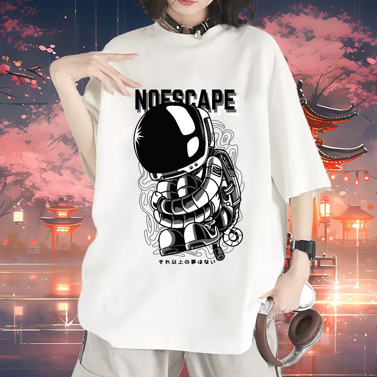 Unisex Tshirt for Man Woman 100% Cotton 230g cosmonaut Daily Wear Women T Shirts Breathable Skull Clothes