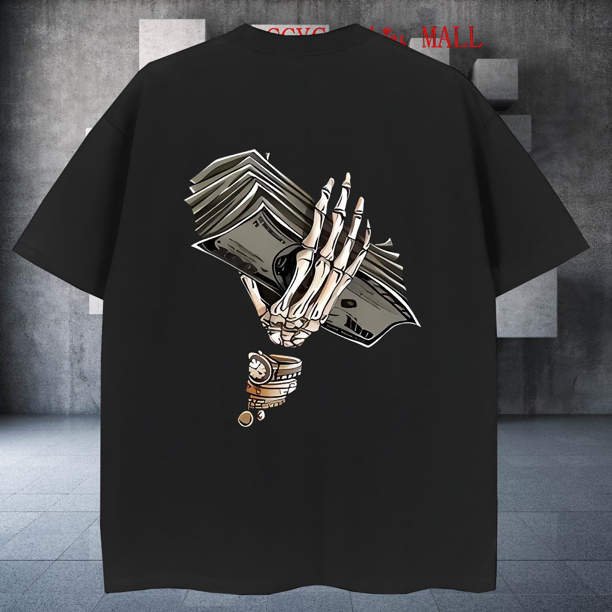 Designer T-Shirts for Men 230g Cotton skull Spring Summer Skull Short Sleeve O-Neck Men Tshirts Stylist Tees