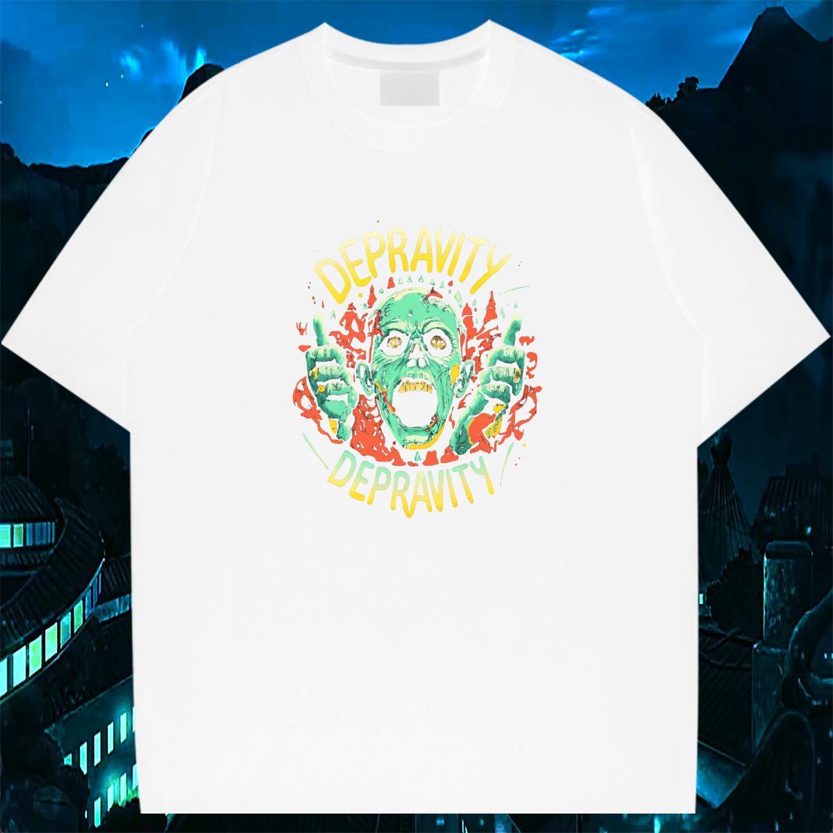 Designer Man T Shirts 230g Pure Cotton skull Daily Outfit Custom Print Oversized O Neck Short Sleeves Couples T Shirts Free Shipping Polos