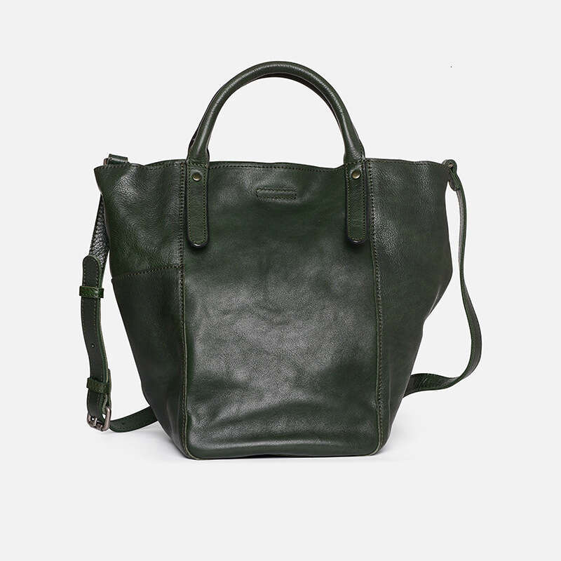 Large capacity fashionable vegetable tanned leather handbag bags, versatile tote bag, crossbody single shoulder women's bag 9158